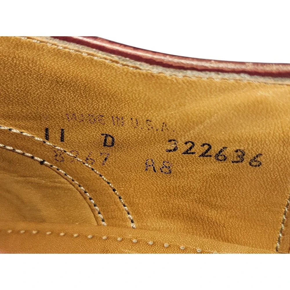 Vtg Cole Haan Full Wingtip Brogues Burgundy Leather 11 D USA‎ Made Dress Oxford